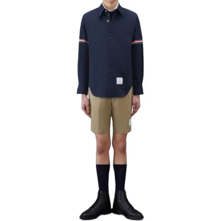 THOM BROWNE Cotton Twill Unconstructed Chino Shorts-4
