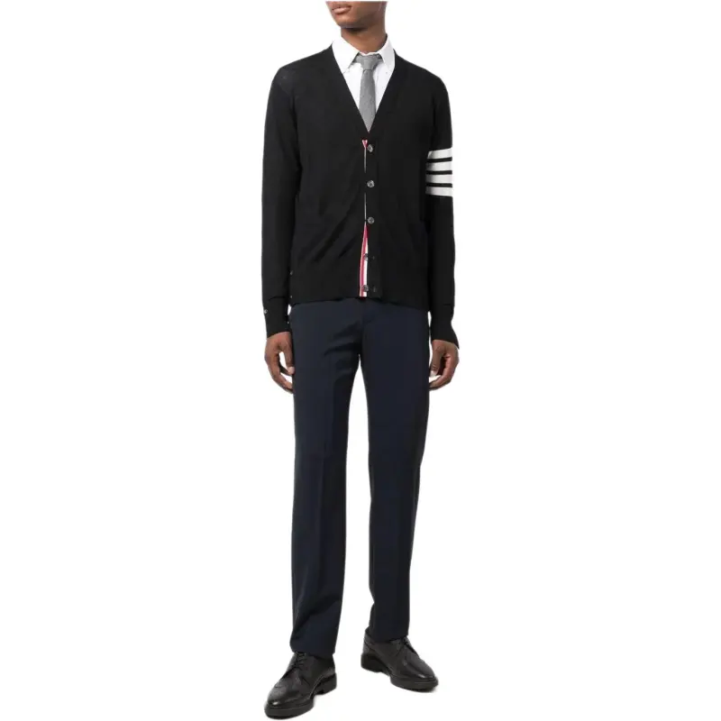 THOM BROWNE 4 Bar V Neck Knitted Cardigan-1