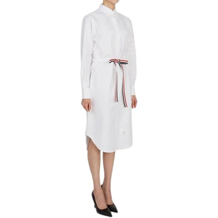 THOM BROWNE· Long Sleeved Dress Women's White-4