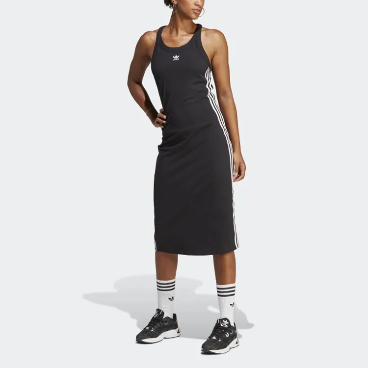 Adidas Originals ADICOLOR CLASSICS 3 STRIPES Slip Dresses Women's Black-1