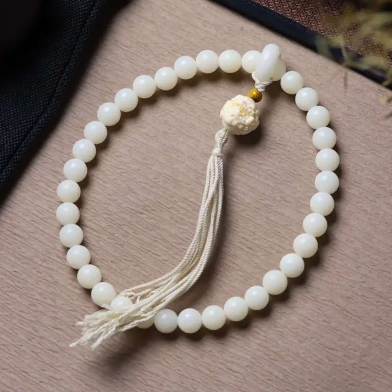 Lordship White Jade Bodhi Bead Chain Unisex-7