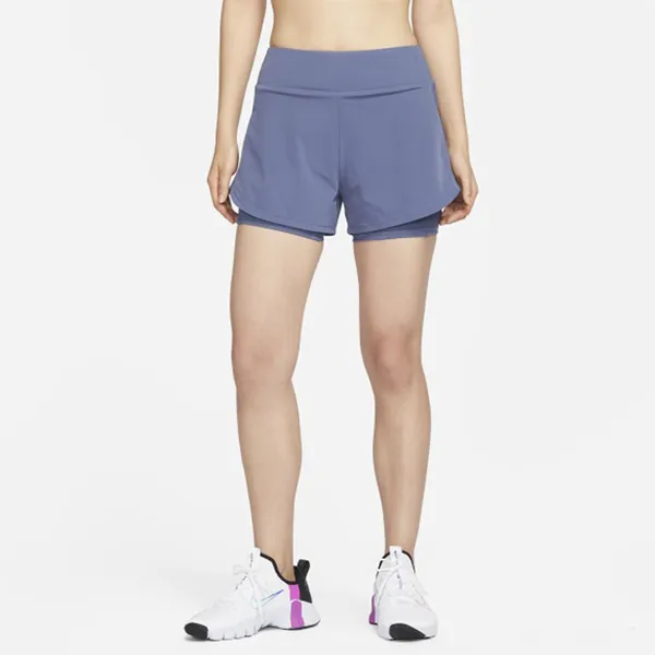 Nike Dri FitBliss Sports Shorts Women's Finnish Blue-2