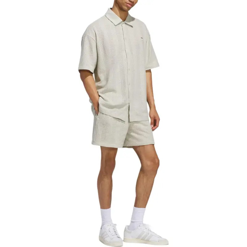Adidas Originals KNIT Sports Shorts Unisex Light Sesame Gray/Wonder White-6