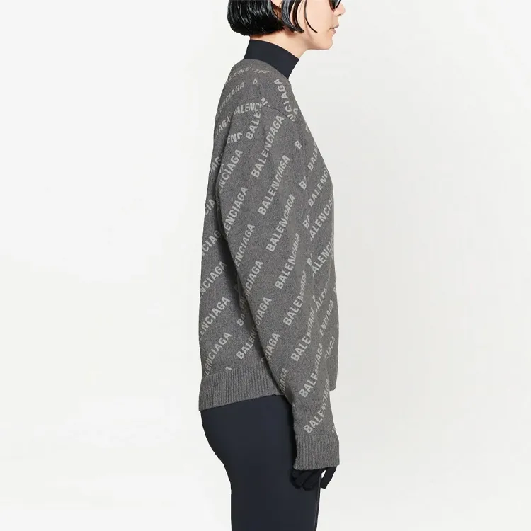 Balenciaga Cashmere Sweaters Women's Gray-3