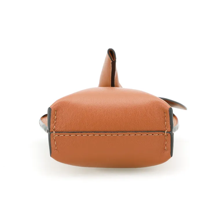 LOEWE Elephant Pocket Classic Calfskin Crossbody Bag With Cell Phone Pouch Regular Women's Brown-6