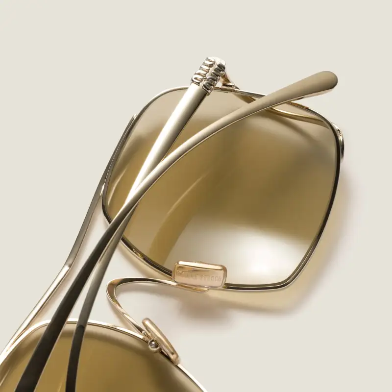 MIU MIU Metal Sunglasses Women's Gold-2