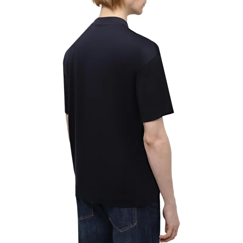 EMPORIO ARMANI SS24 Drop Shoulder Sleeve T Shirt Men's Navy Blue-5