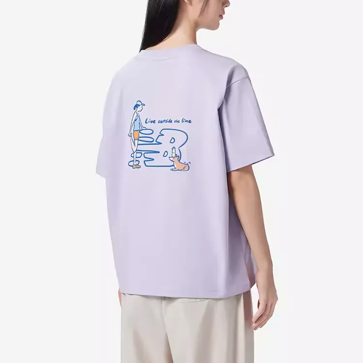 New Balance Drop Shoulder Sleeve T Shirt Women's Purple-3