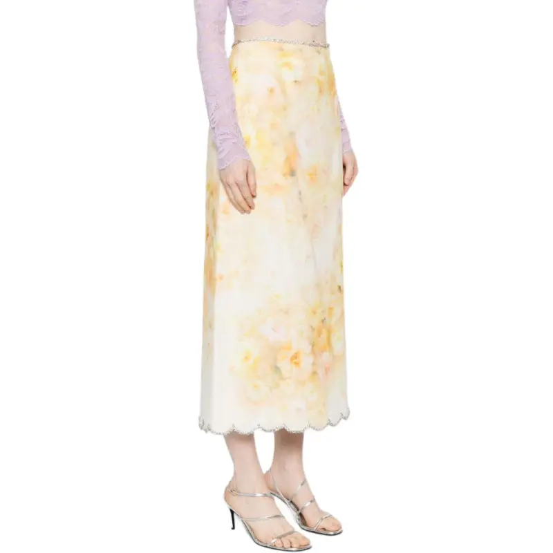 Zimmermann Crush Scalloped Midi Skirt-3