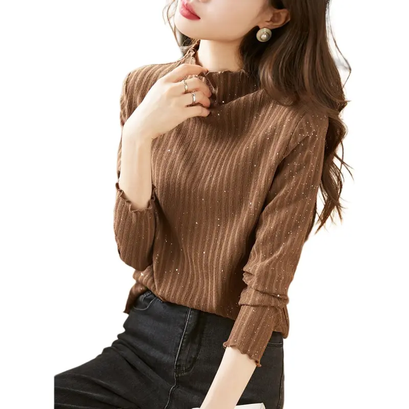 Mo Han Yi Mei Knitwear Women's Coffee-3