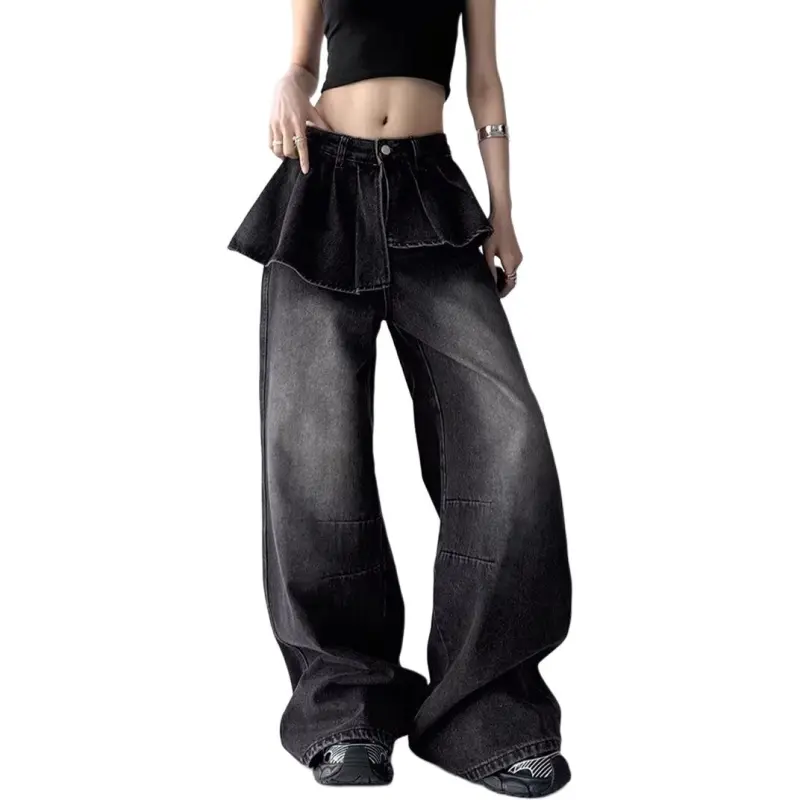 NHZN Jeans Women's Black Gray Color-2