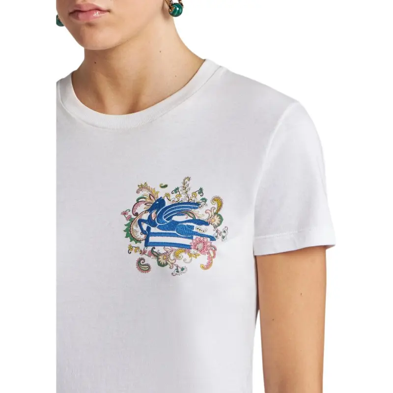 ETRO Pegaso Embroidered Crewneck T Shirt-4