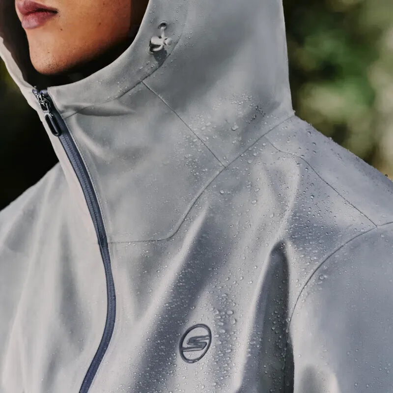 Skechers Water Resistant Windproof And Water Repellent Windbreaker Jacket Unisex Trade Wind Gray-2