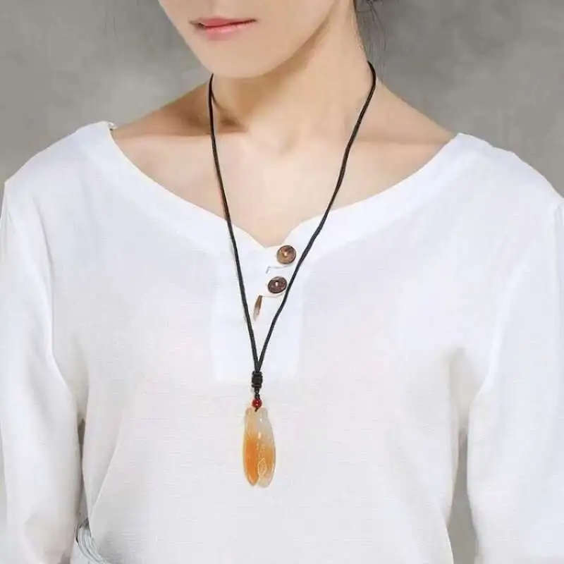JUNWEN Jade Necklaces Unisex-2