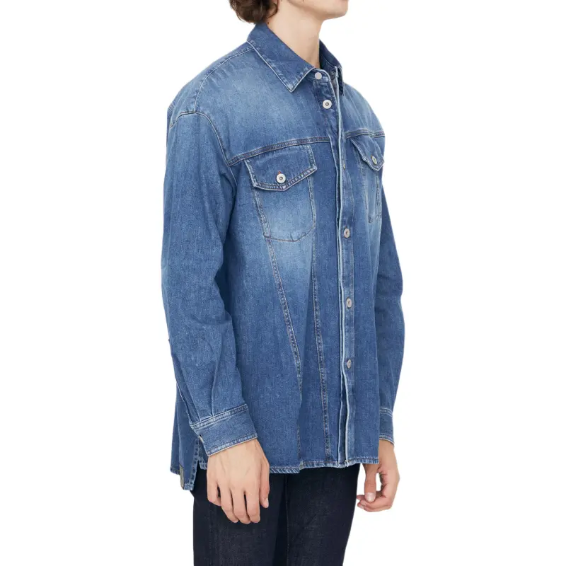 LOEWE Slanted Washed Denim Overshirt-4