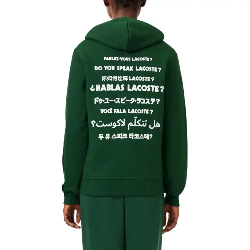 LACOSTE Slogan print Cotton Hoodie-3
