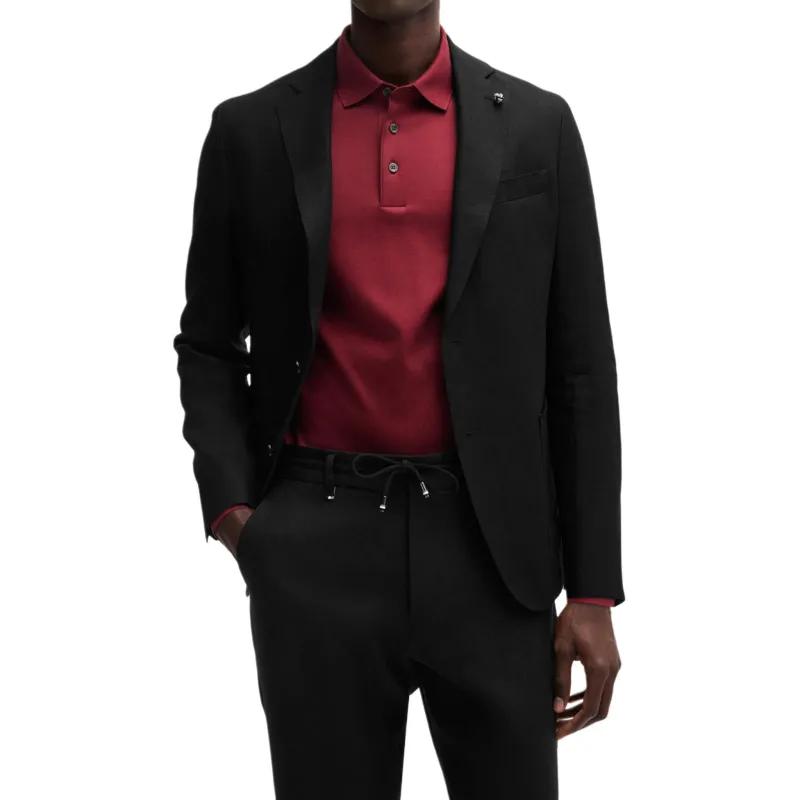 HUGO BOSS Slim-Fit Trousers In Pure Linen Casual Pants Men's Black-4