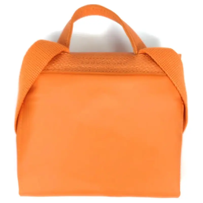 LONGCHAMP Le Pliage Green Recycled Canvas With Leather Trim Backpack Women's Orange-5