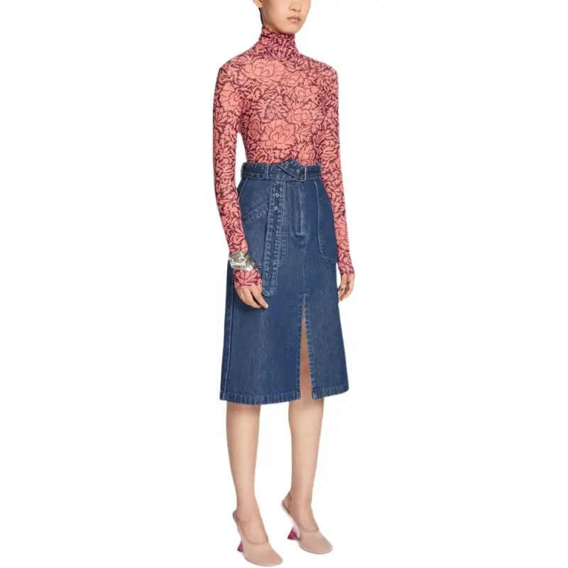DRIES VAN NOTEN Long Sleeved Sheer Turtleneck Blouse-3