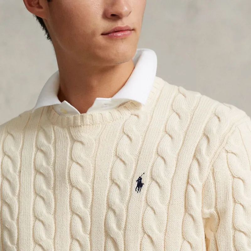 Polo Ralph Lauren Logo Embroidered Cable Knit Jumper-6