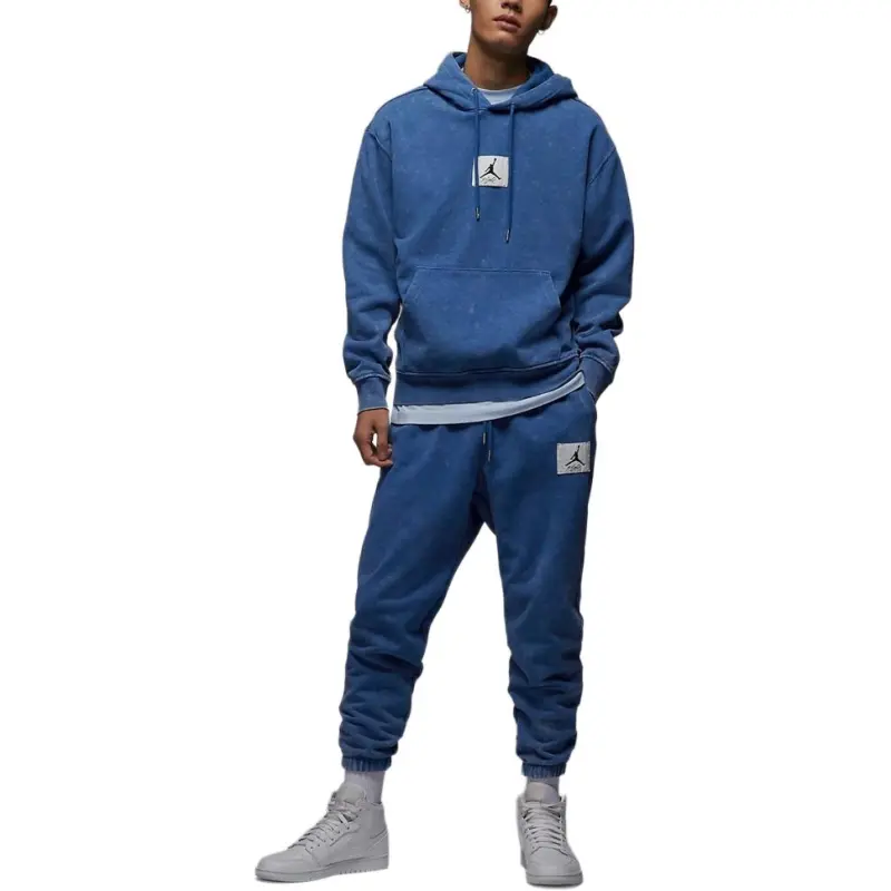 Jordan Men's Logo Knit Pullover Hooded Sweatshirt Blue-4