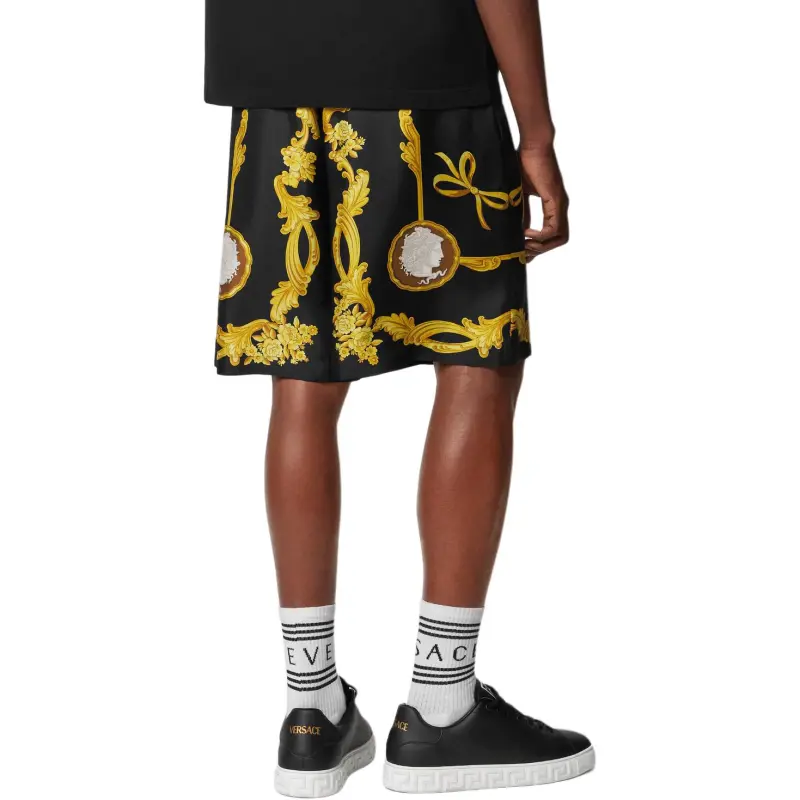 VERSACE Pattern Printed Elasticated Waistband Shorts-4