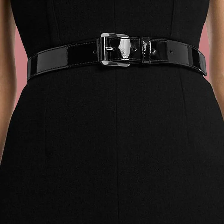 MICHAEL KORS Tilda Patent Leather Trouser Belt-1