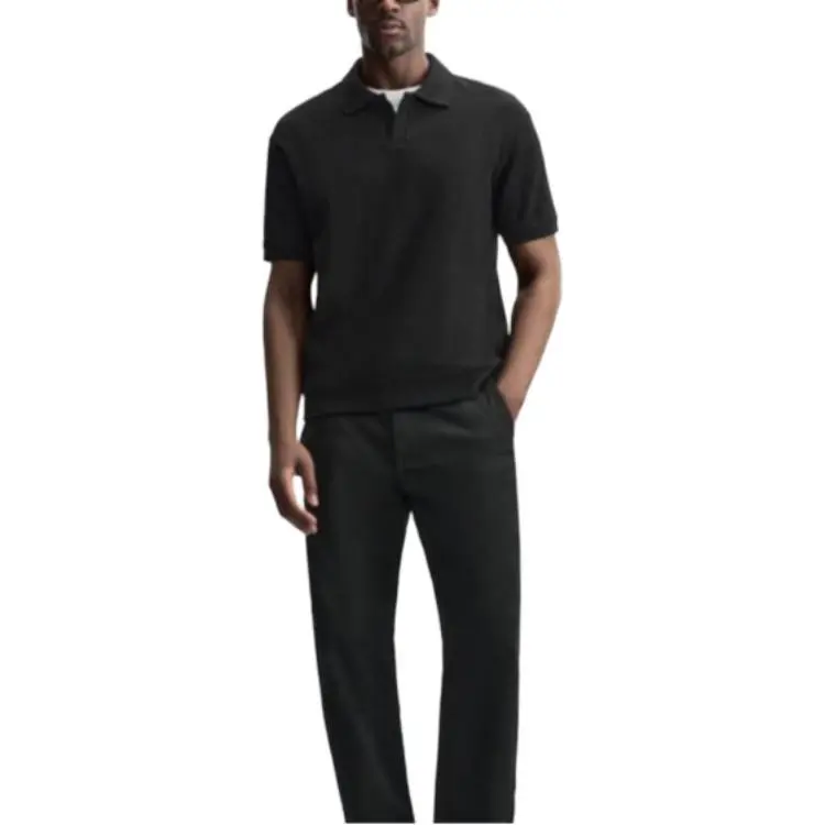 ZARA Polo Shirts Men Black-2