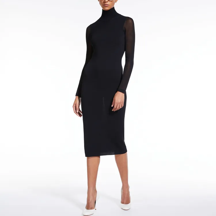 MaxMara Long-Sleeved Dresses Women's Black-2