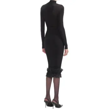 Self portrait Ruffle Knit Midi Skirt