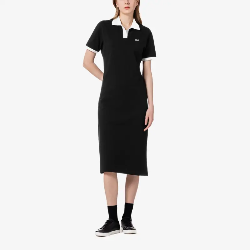 LACOSTE Short Sleeved Dress Women's Black-1