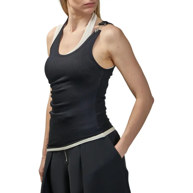 Jean Paul Gaultier Layered Cotton Tank Top-2