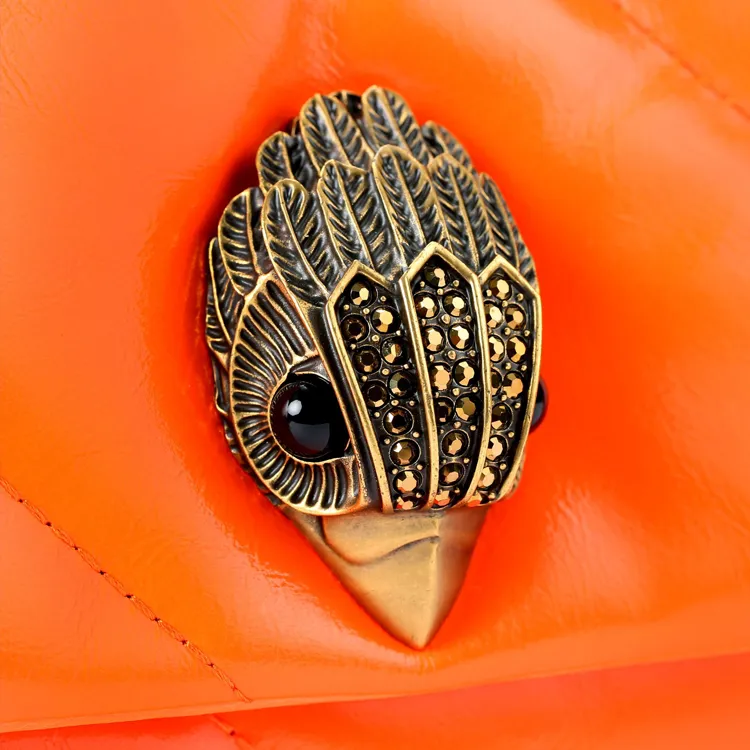 Kurt Geiger London Leather Shoulder Bag Crossbody Bag Medium Size Women's Orange-4