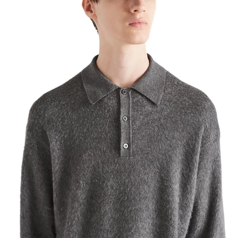 PRADA Polo Shirts Men Gray-3
