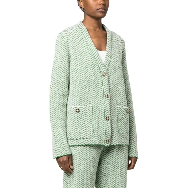 Barrie Chevron knit V neck Cardigan-1