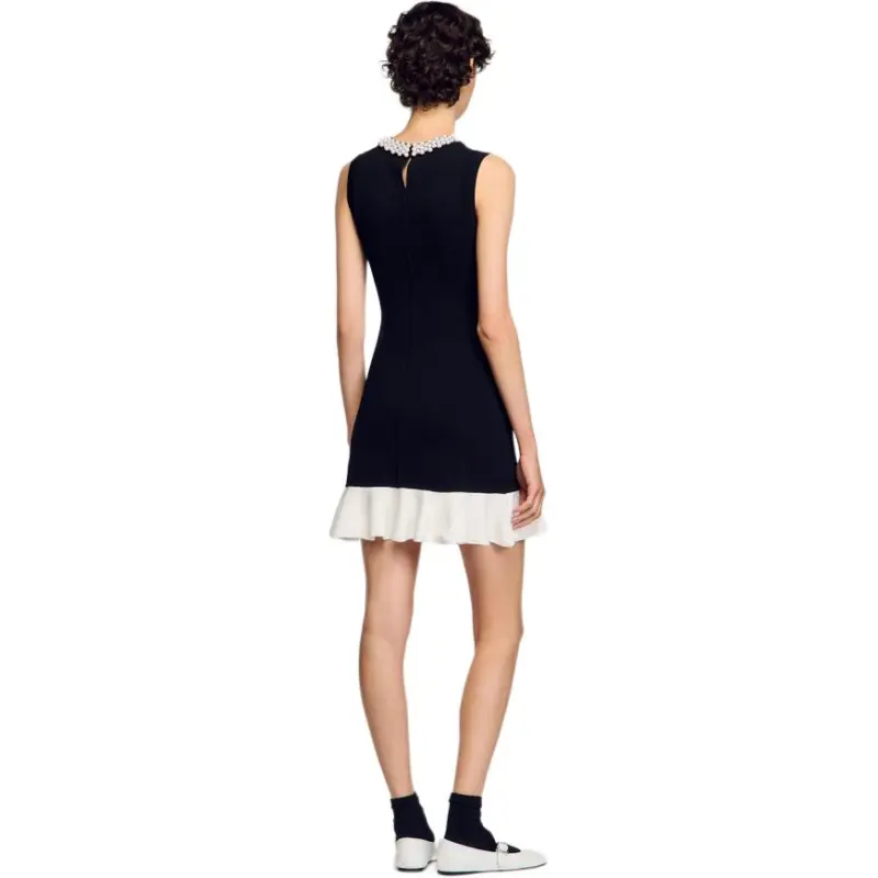 Sandro Faux pearl Embellished Mini Dress-1