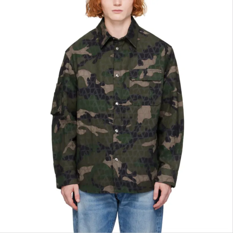 Valentino Camouflage Detailed Buttoned Jacket-2