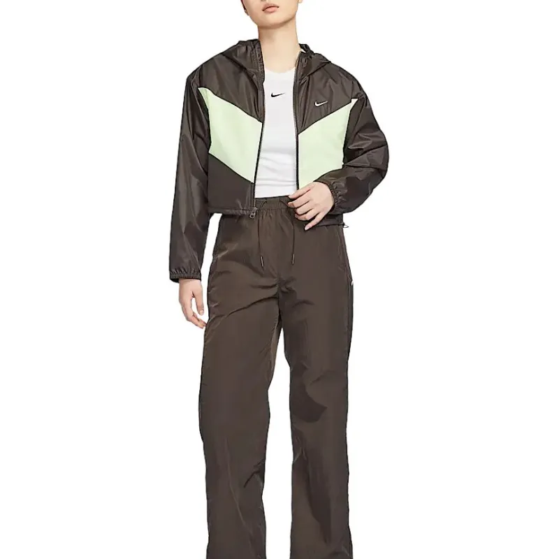 Nike Sportswear SS25 WINDRUNNER Jacket Women's Velvet Brown/Medium Yellow Green/White-2