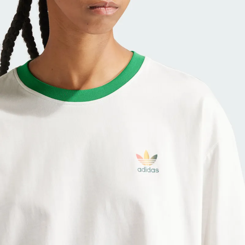 adidas originals Women'ss Logo Print Crewneck Sport T-Shirt White-4