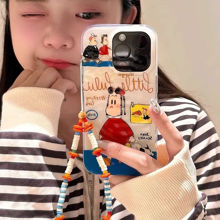 Wei Xin Acrylic Material Cartoon Girl Puppy Bracelet Phone Cases Compatibility With IPhone 16/15/13/14/Pro/Max-2