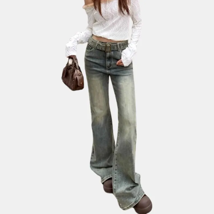 YINLEI Jeans Women's Nightfall Blue-4