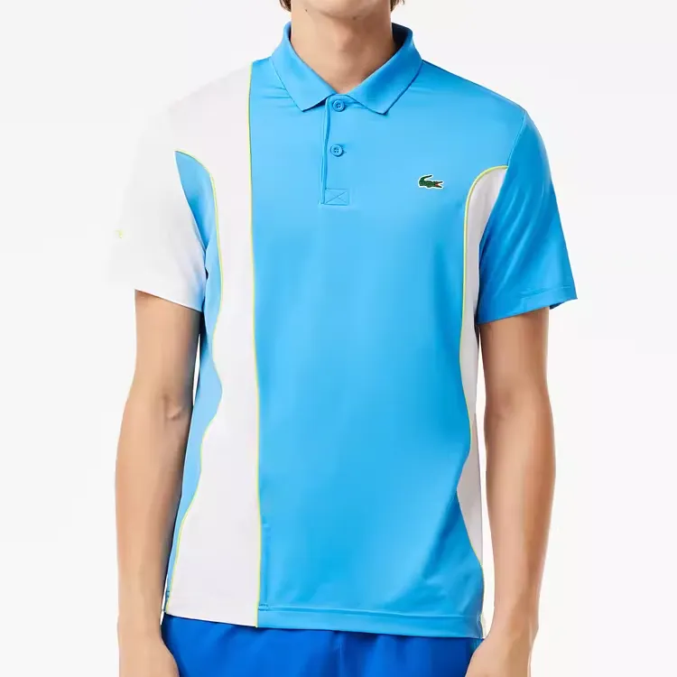 LACOSTE Djokovic Collaboration Polo Shirts Men Blue, White, Multicolor 26F-1