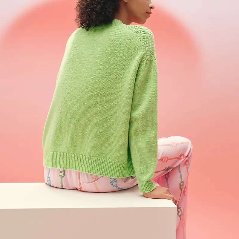 HERMES SS23 Cashmere Sweater Women's Green-2