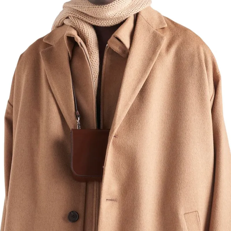 PRADA Triangle-logo Camel-hair Coat-1