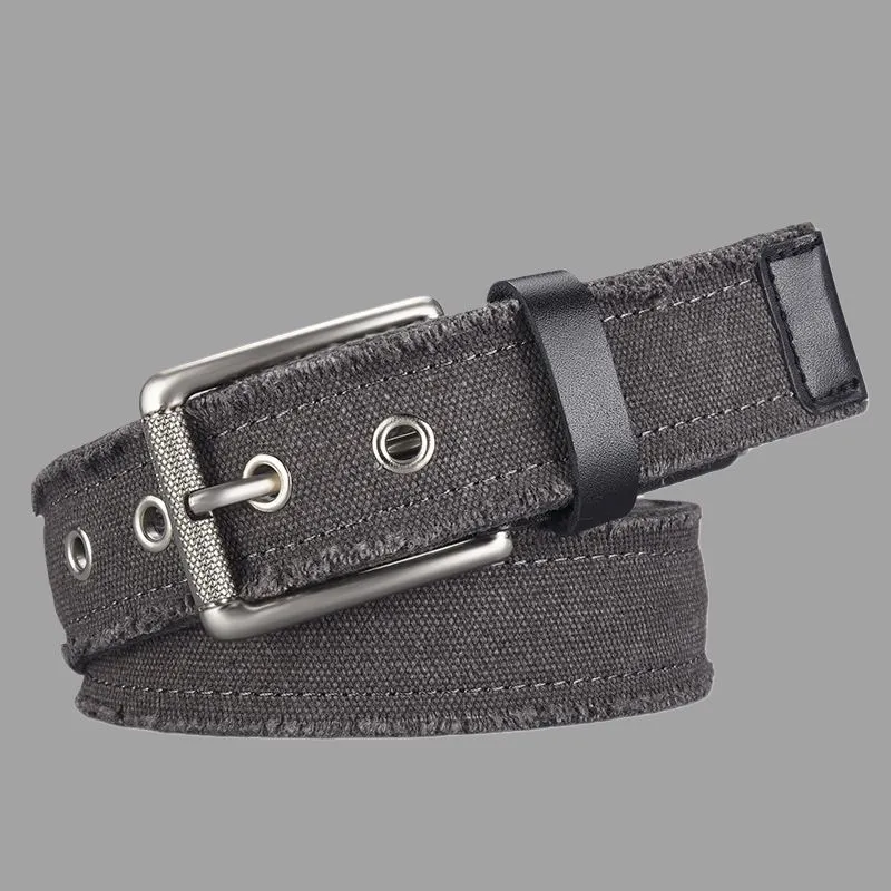 Mulinsen Korean Style Commute Pants With Decorative Belt Loop Canvas Belt Unisex 3.8CM-1