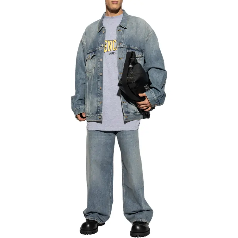 Balenciaga Oversized T Shirt 'Heather Grey/Yellow'-4