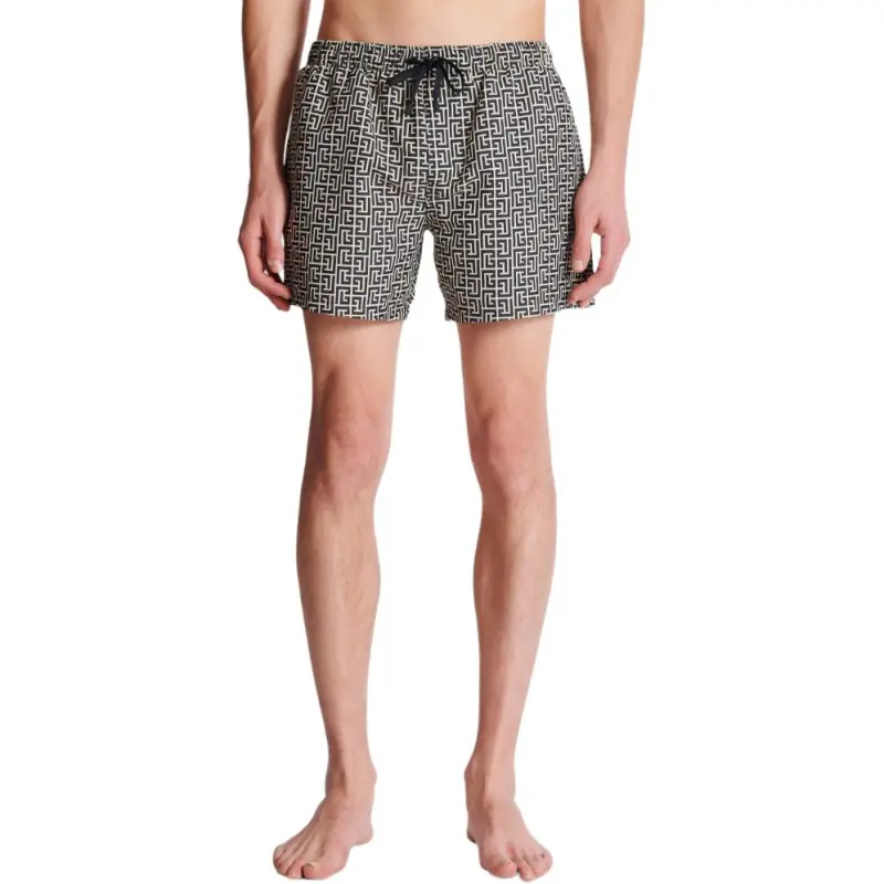 BALMAIN Pb Labyrinth print Swim Shorts-2