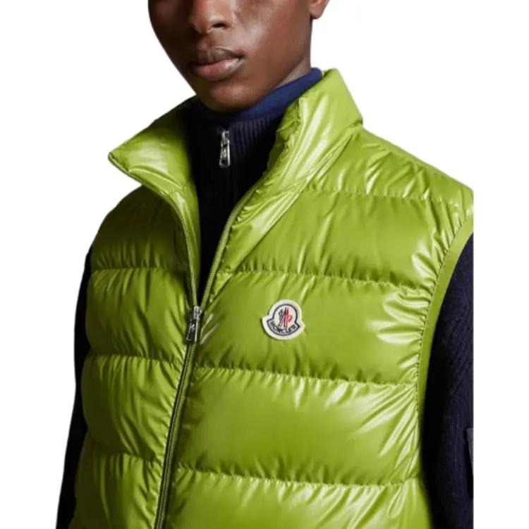 Moncler Aube Series Vests Men Leaf Green-5