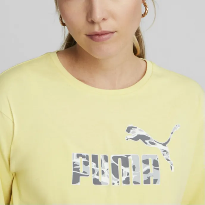 PUMA Drop Shoulder Sleeve T Shirt Women's Yellow-4