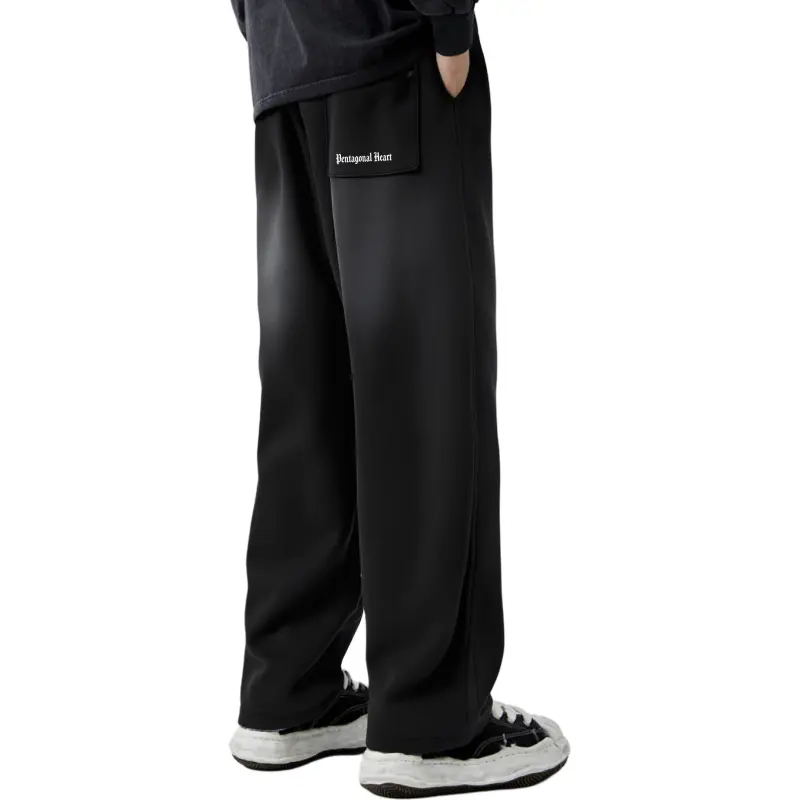 PENTAGONAL HEART Knitted Sweatpants Unisex Black-3